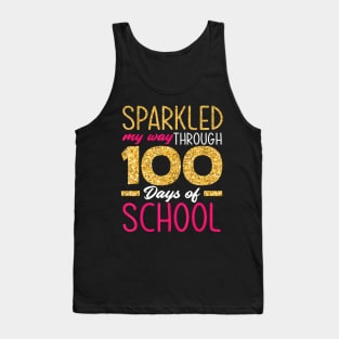 Sparkled My Way Through 100 Days Of School Girl 100Th Day Tank Top